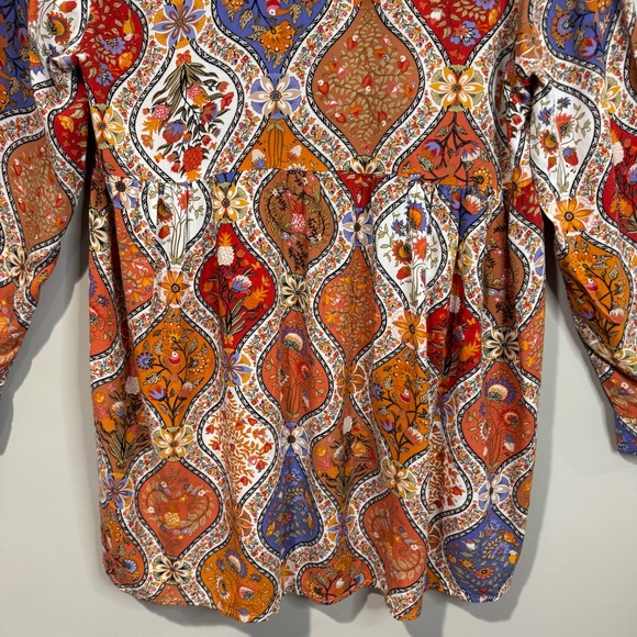 Christian Siriano Women's Size Small Floral Paisley Peplum Blouse Boho Peasant - Picture 5 of 15